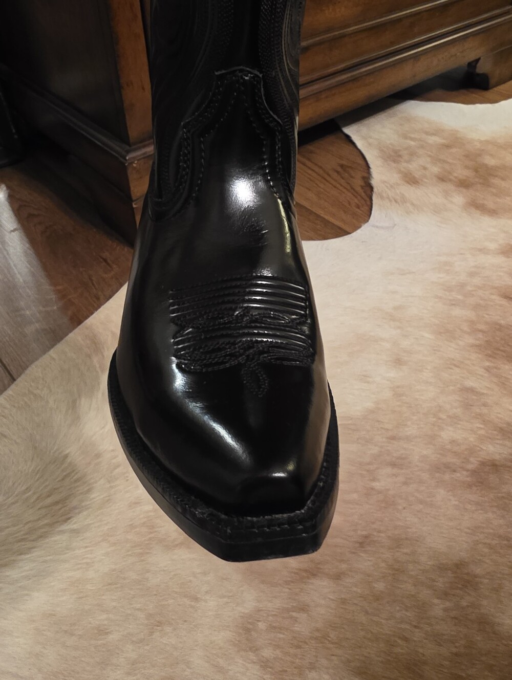 Ariat Women Taytum X Toe Western Boot Glossy Black, Size 7.5, NWOT - Picture 9 of 16